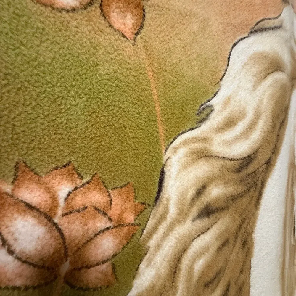 Vtg Revert Unicorn blanket - fleece plush green brown fairy whimsical mythical